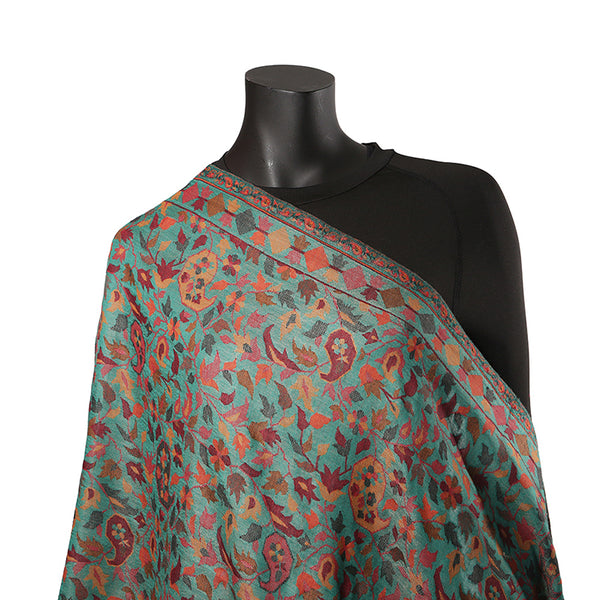 Handmade Pashmina Ladies Shawl / Scarf - Emerald Jaal