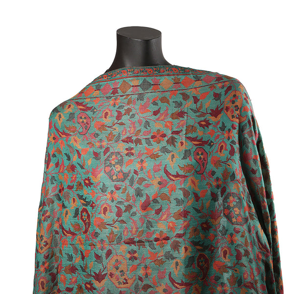Handmade Pashmina Ladies Shawl / Scarf - Emerald Jaal