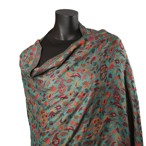 Handmade Pashmina Ladies Shawl / Scarf - Emerald Jaal