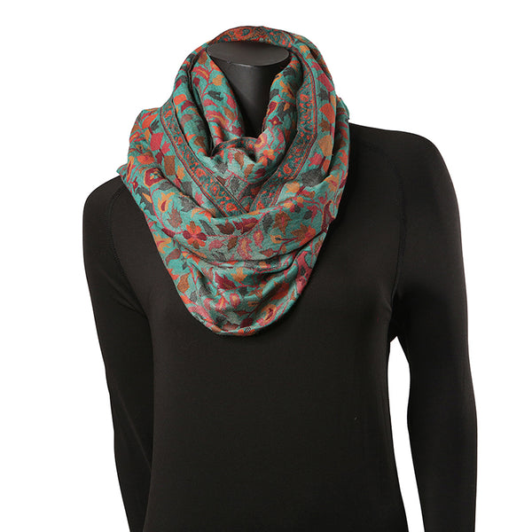 Handmade Pashmina Ladies Shawl / Scarf - Emerald Jaal