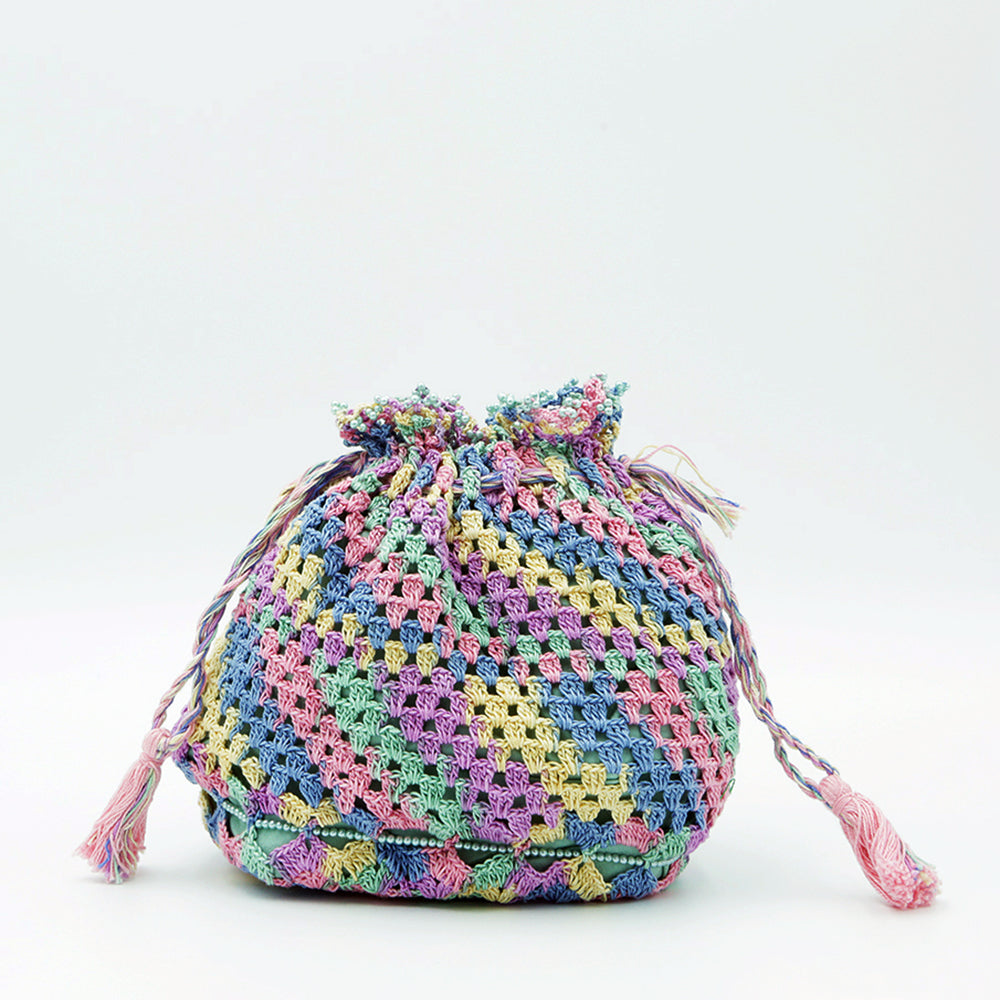 CROCHET BUCKET BAG multicolor