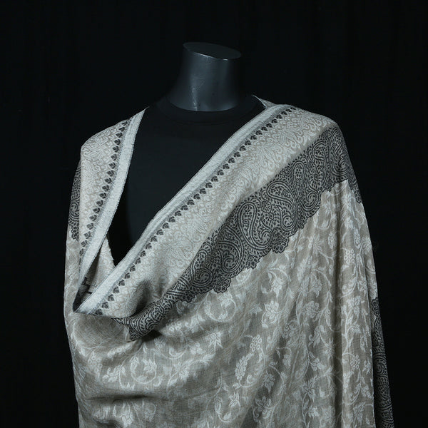 Curry Peepal Shawl Pashmina Wool India Handmade Women Scarf Shawl