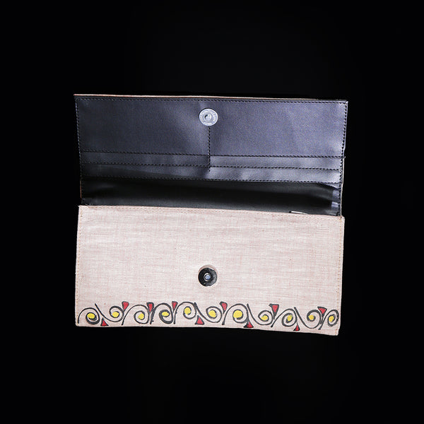 Handpainted Madhubani Ladies Clutch / Purse - Fish