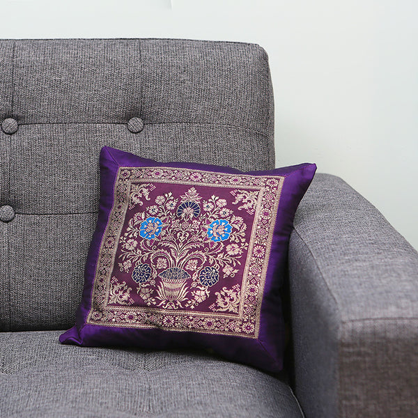 Handmade Pure Silk Cushion Cover 12 x 12 inches