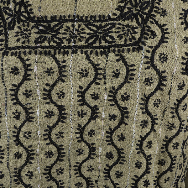 Hand embroidered Kurti Top - Chikan Embroidery - Hazelwood