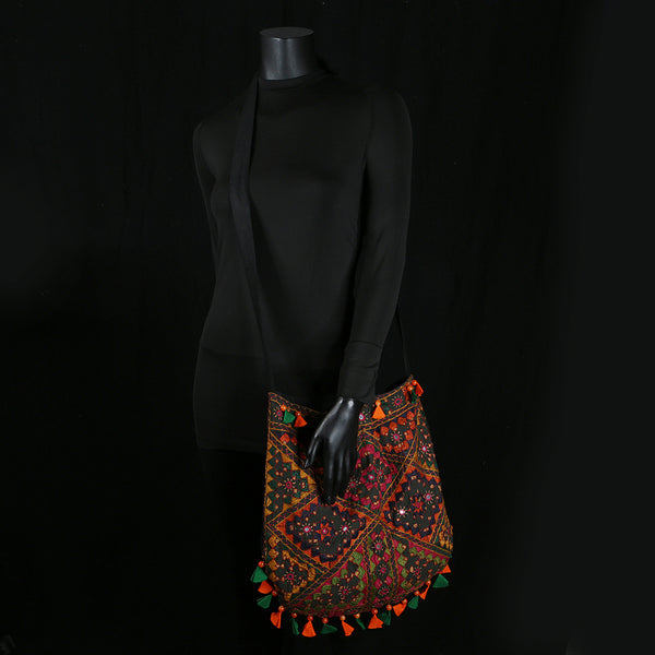 Handmade Embroidered Ladies Sling Bag - Mirror