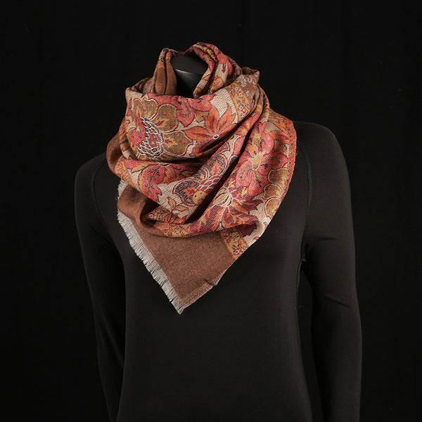 Pashmina Ladies Shawl / Scarf - Brown Dahilia