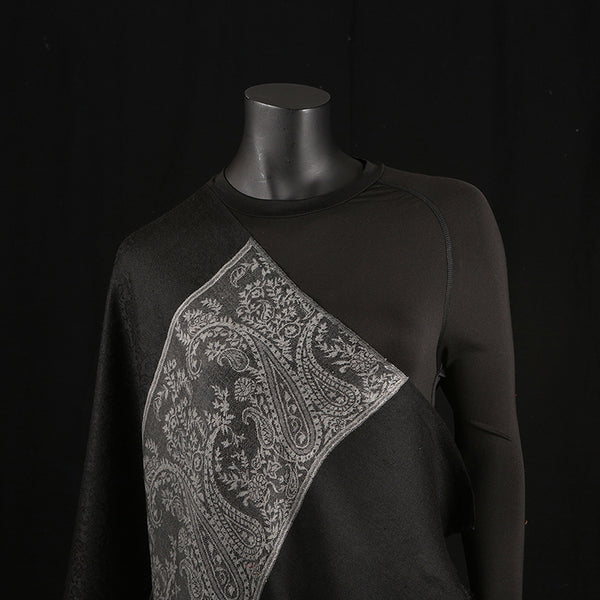 Handmade Pashmina Ladies Shawl / Scarf - Grey Paisely