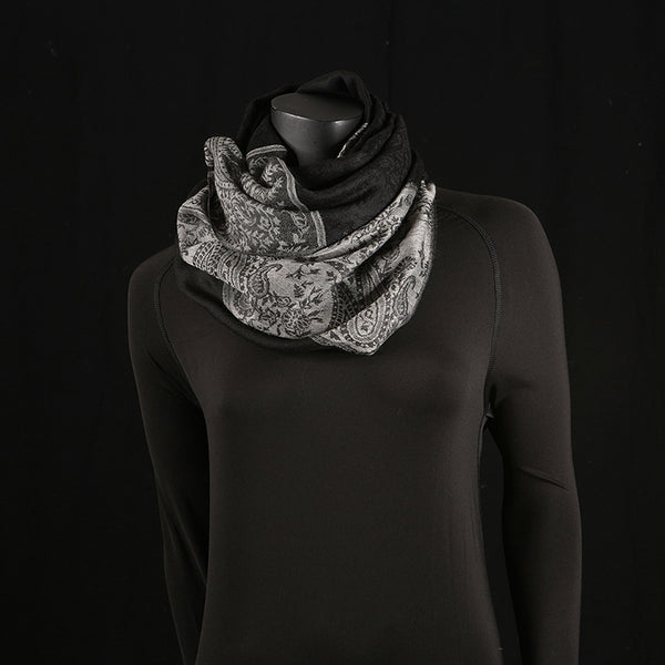 Handmade Pashmina Ladies Shawl / Scarf - Grey Paisely
