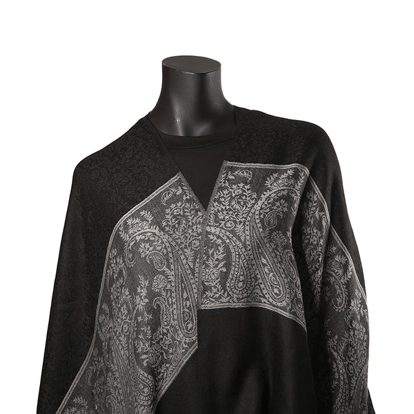 Handmade Pashmina Ladies Shawl / Scarf - Grey Paisely