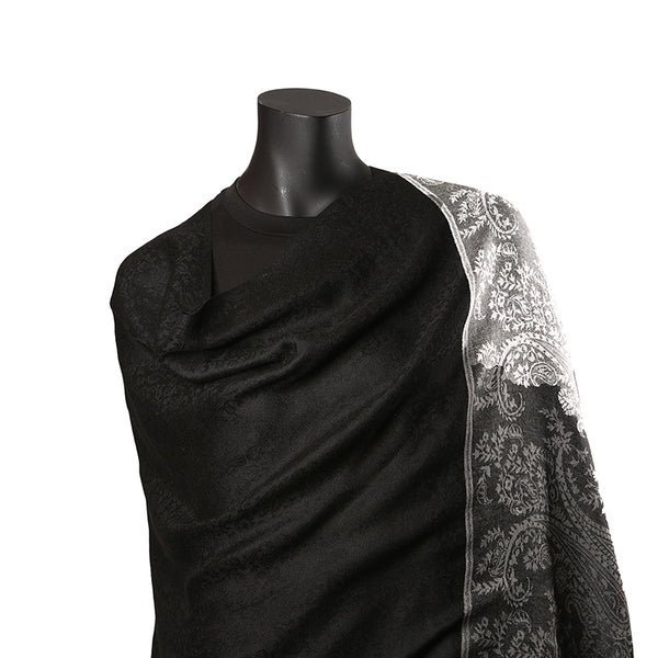 Handmade Pashmina Ladies Shawl / Scarf - Grey Paisely