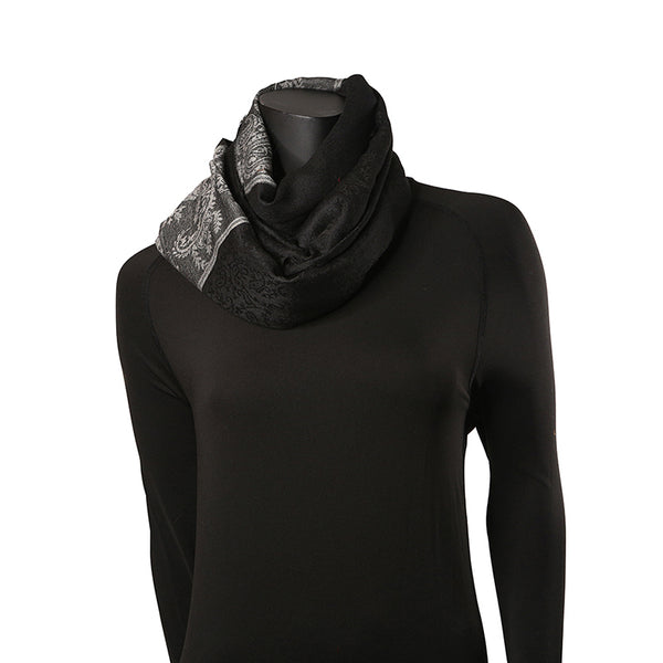 Handmade Pashmina Ladies Shawl / Scarf - Grey Paisely