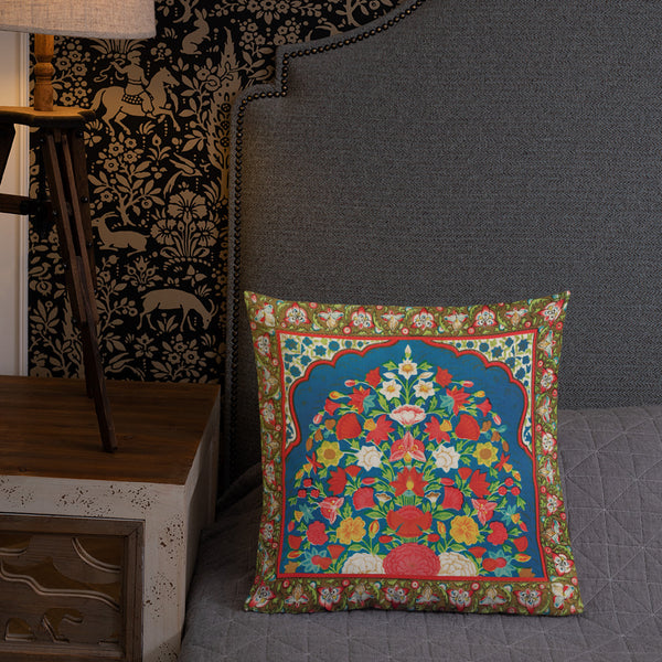 Antique Art Print Decorative Throw Pillow & Cushion Floral Frame bed