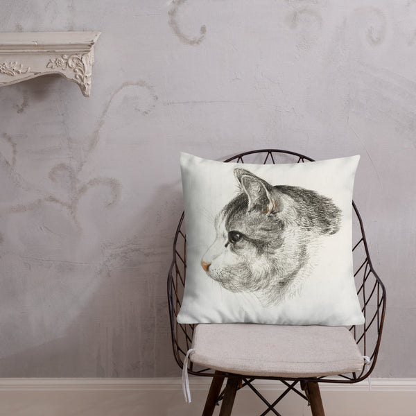 Vintage Art Print  Decorative Throw Pillow / Cushion including insert, 18x18  & 22x22 inches Cats 3