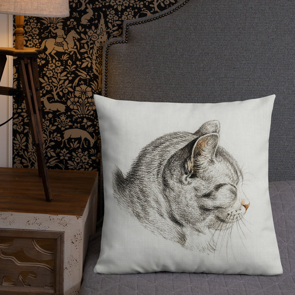 Vintage Art Print  Decorative Throw Pillow / Cushion including insert, 18x18  & 22x22 inches Cats 3