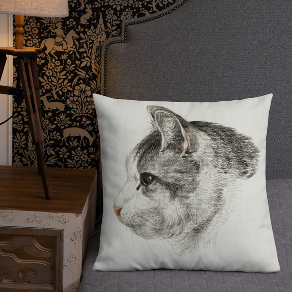 Vintage Art Print  Decorative Throw Pillow / Cushion including insert, 18x18  & 22x22 inches Cats 3