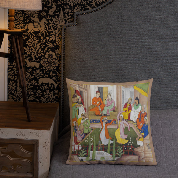 Antique Art Print Decorative Throw Pillow & Cushion Court Dancers Bed