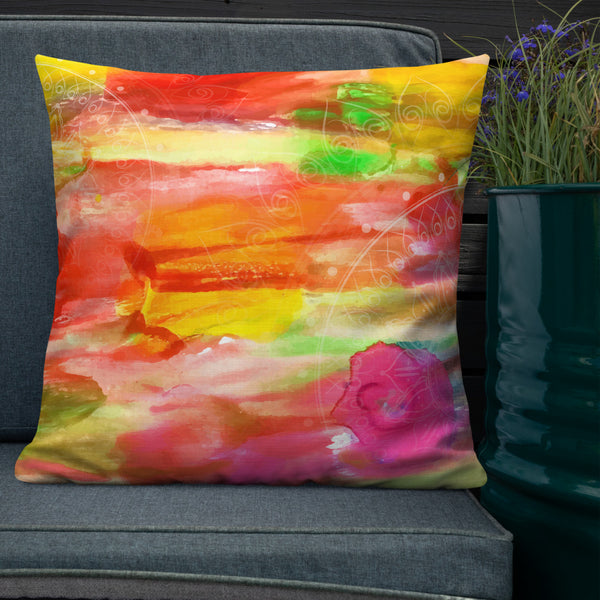 Antique Art Print  Decorative Throw Cushion & Pillow  - Holi Mandala 2