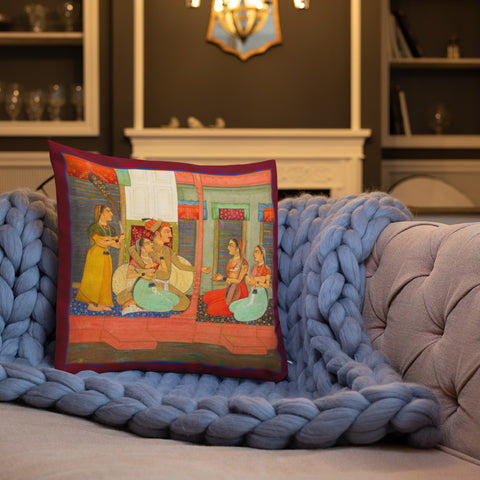 Antique Art Print Decorative Throw Pillow & Cushion Royal Couple Blanket