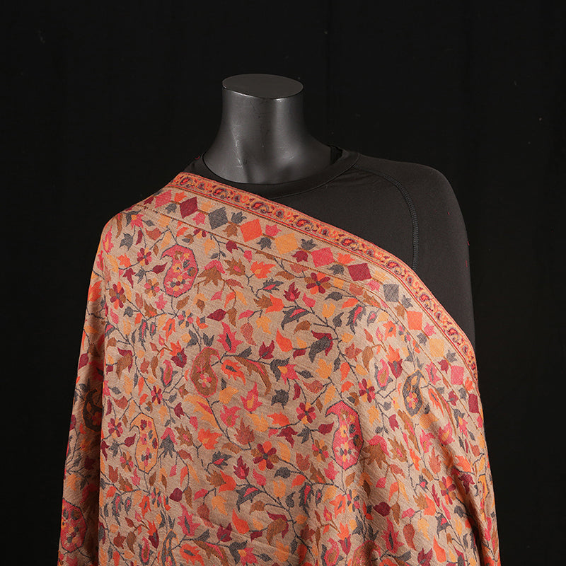 Pashmina Ladies Shawl / Scarf - Peach Jaal