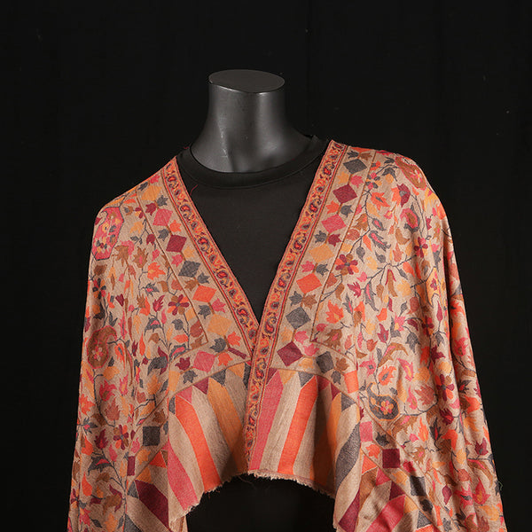 Pashmina Ladies Shawl / Scarf - Peach Jaal