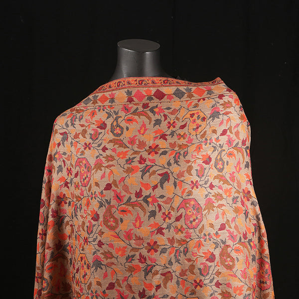 Pashmina Ladies Shawl / Scarf - Peach Jaal