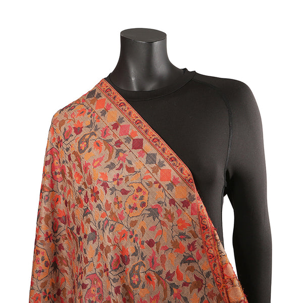 Pashmina Ladies Shawl / Scarf - Peach Jaal