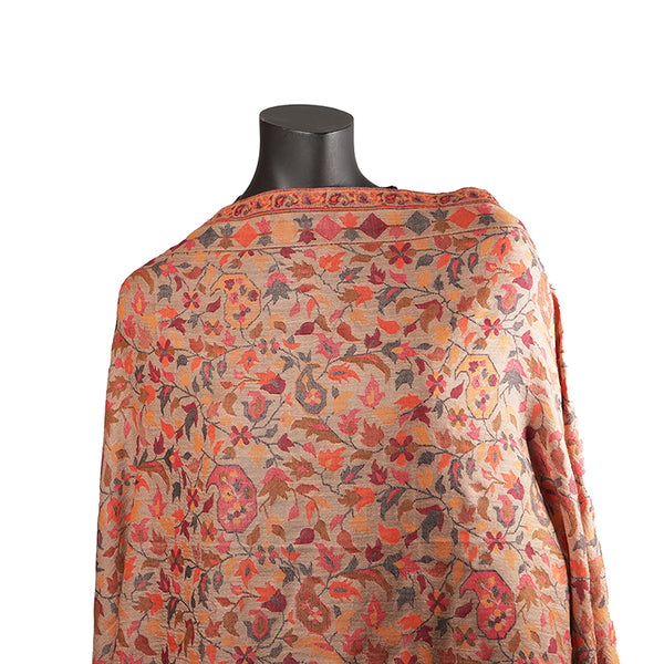 Pashmina Ladies Shawl / Scarf - Peach Jaal