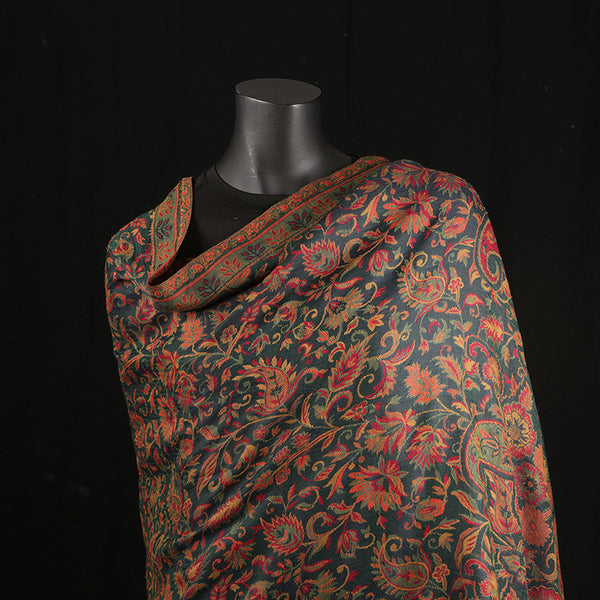 Handmade Pashmina Ladies Shawl / Scarf - Green Paisley