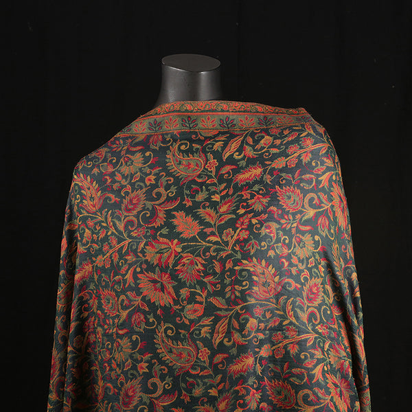 Handmade Pashmina Ladies Shawl / Scarf - Green Paisley