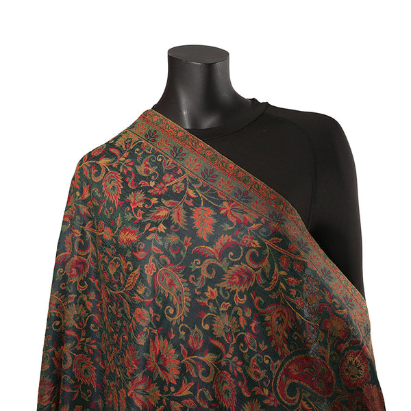 Handmade Pashmina Ladies Shawl / Scarf - Green Paisley
