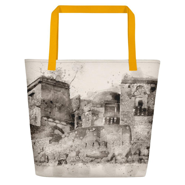 South Asian Architecture Watercolor Beach Bag