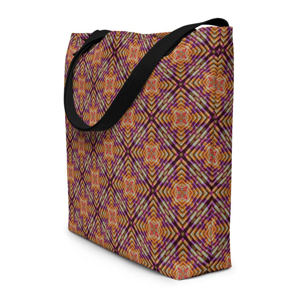 South Asian Moonj Grass Basket Pattern Beach Bag