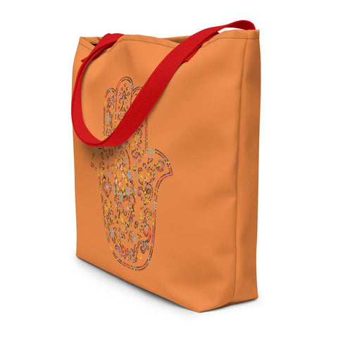 Traditional South Asian Hamsa Design Beach Bag