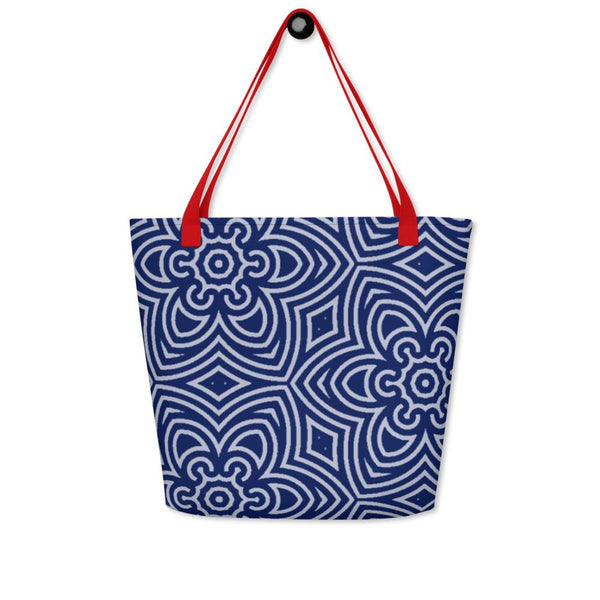 Traditional South Asian Floral Design Beach Bag