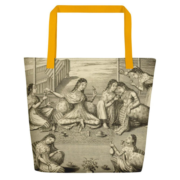 Vintage South Asian Watercolour Design Beach Bag