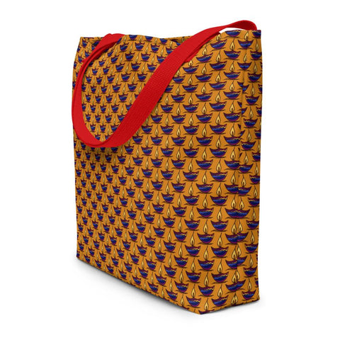 Traditional South Asian Diya Design Beach Bag