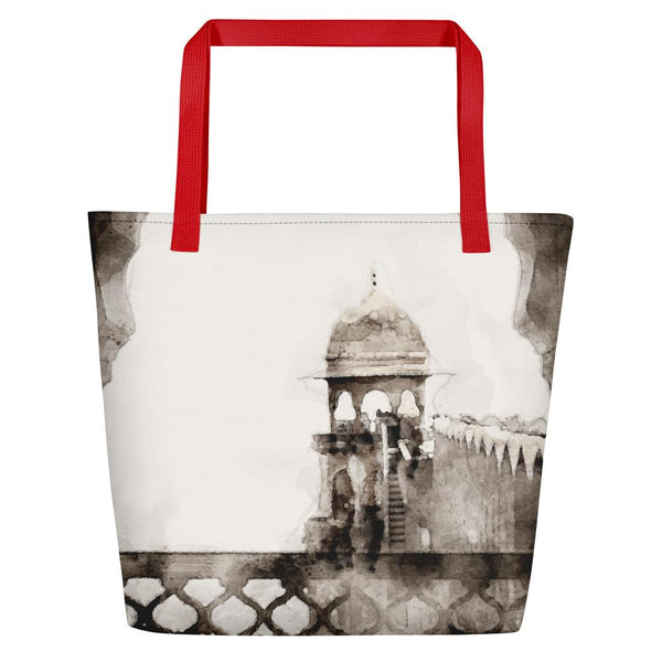 South Asian Architecture Watercolour Design Beach Bag