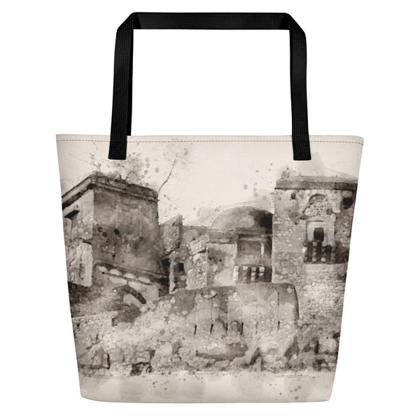 South Asian Architecture Watercolor Beach Bag