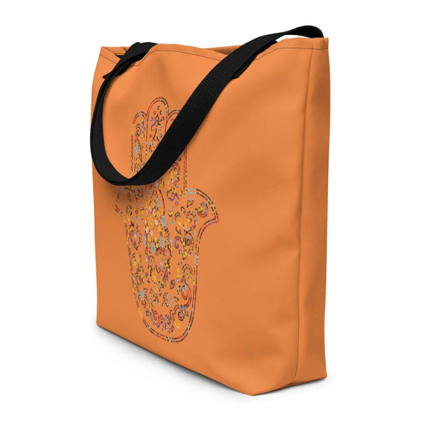Traditional South Asian Hamsa Design Beach Bag