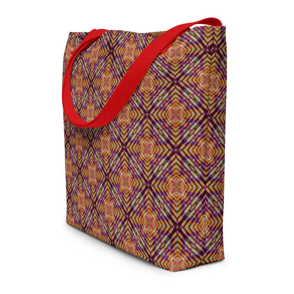 South Asian Moonj Grass Basket Pattern Beach Bag