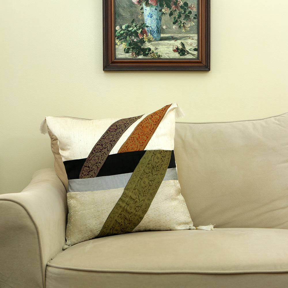 Curry Peepal Handmade Throw Pillow Cushion Living Room Bedroom Decor