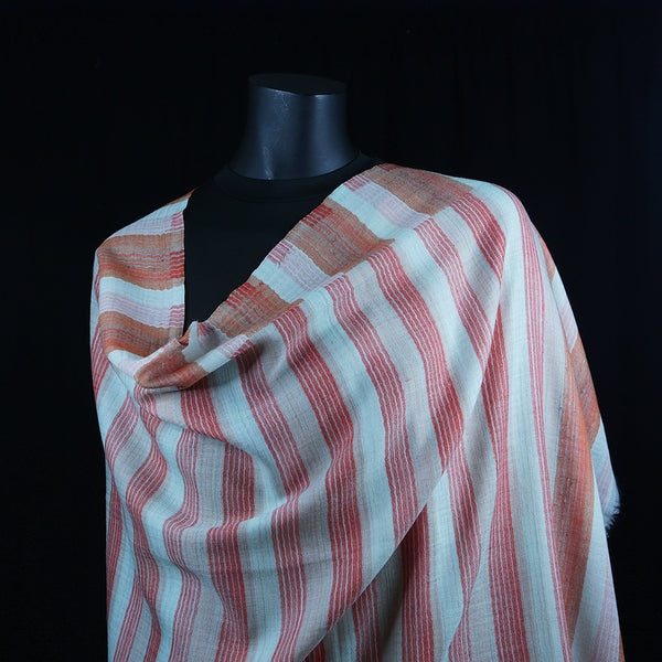 Blended Pashmina Full Size Shawl Red Stripes