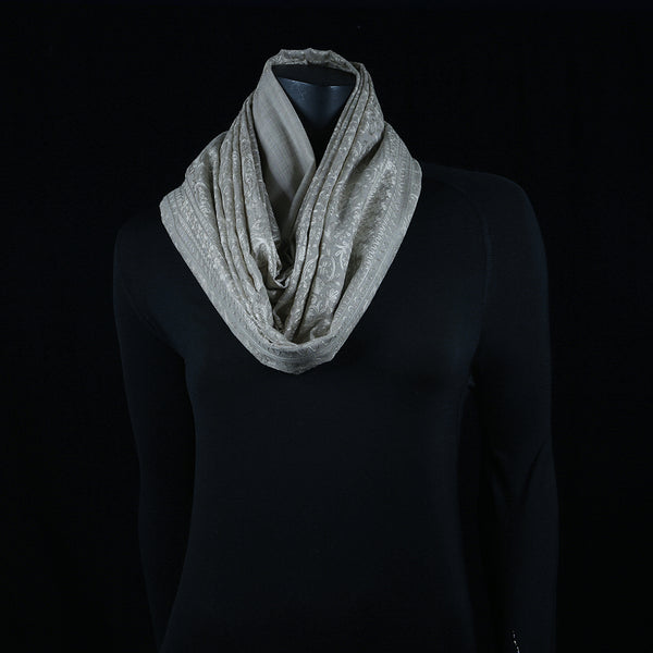 Blended Pashmina Full Size Shawl Alabaster Floral Net