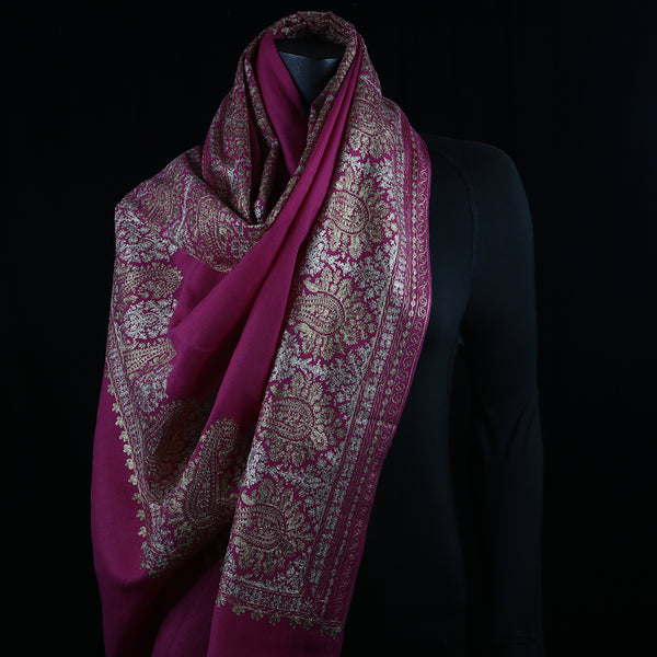 Curry Peepal Shawl Pashmina Wool Women Scarf Handmade