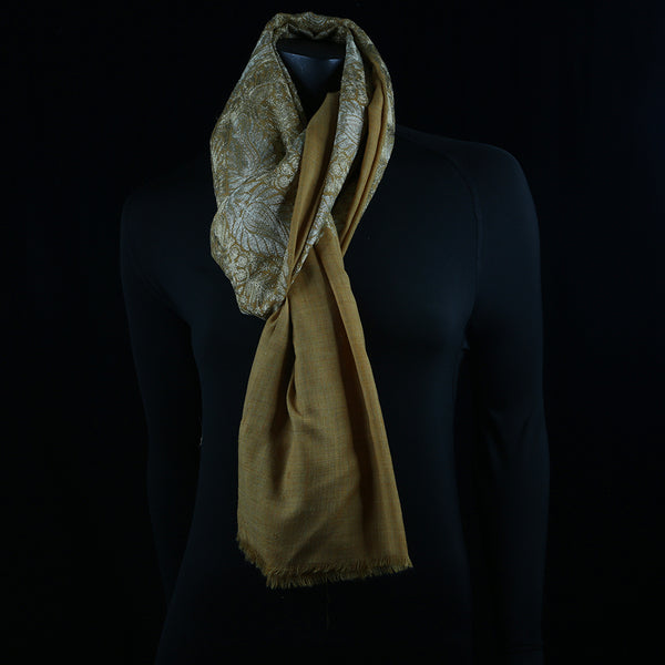 Curry Peepal Shawl Pashmina Wool Women Scarf Handmade