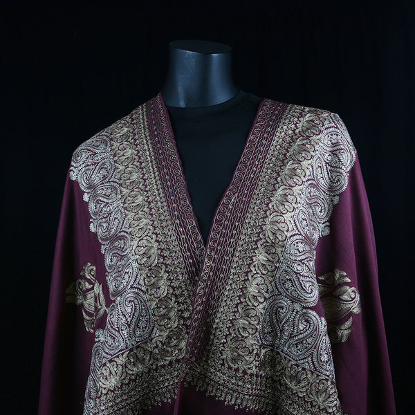 Curry Peepal Shawl Pashmina Wool Women Scarf Handmade