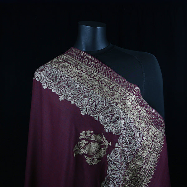 Curry Peepal Shawl Pashmina Wool Women Scarf Handmade