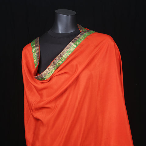 Women's Pure Crepe Silk Scarf Orange Green