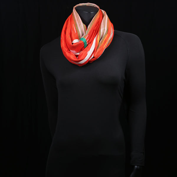 Blended Cotton Women's Scarf Orange Patola